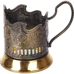 Cup holder “Capercaillie” brass alloy  D=65, H=100mm  metal.