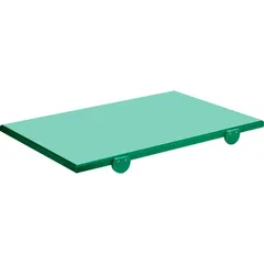 Cutting board with stop  polyethylene , H=2, L=60, B=40cm  green.