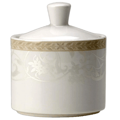 Sugar bowl “Antoinette”  porcelain  200ml  D=10, H=6cm  white, olive.