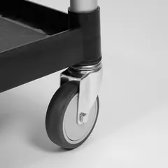 Тележка сервировочная 3 яруса полипроп. ,H=95,L=80,B=42см черный,белый, изображение 3