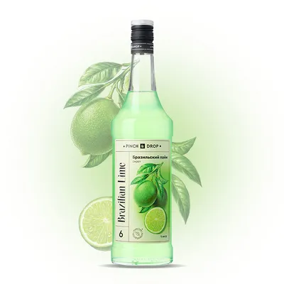 Сироп «Бразильский Лайм» Pinch&Drop стекло 1л D=85,H=330мм зелен., Состояние товара: Новый, Вкус: Лайм, Материал: Стекло, Объем по данным поставщика (мл): 1000