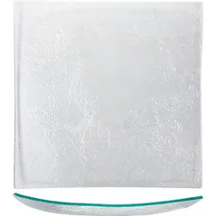 Square salad bowl  glass , H=6, L=36, B=36 cm  transparent, green.