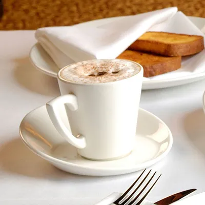 Чашка кофейная «Монако Вайт» фарфор 85мл D=65,H=52,L=85мм белый, изображение 3