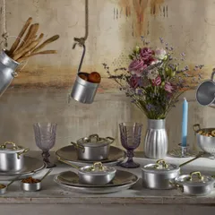 Кастрюля «Тавола Ле Пиколе Бронз Эйдж» с крышкой алюмин.,керамика D=10см металлич.,бронз., изображение 3