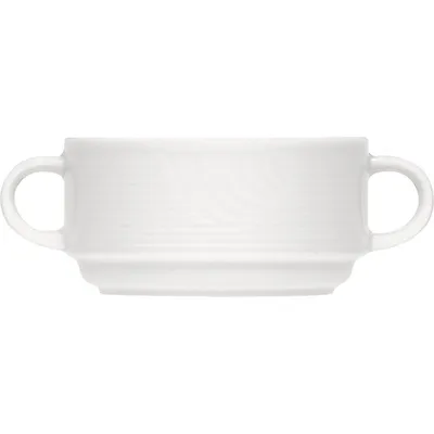 Чашка бульонная «Карат» фарфор 300мл D=10,H=5,L=15см белый, изображение 2
