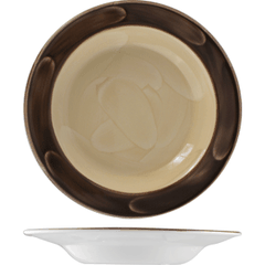 Plate for Peppercorn pasta  porcelain  0.6 l  D=30 cm  brown, beige.