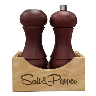 Мельницы для перца и соли, h 15 см, бук, цвет ореховый, SET CASSETTA