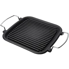 Grill pan “Atollo” with handles  enameled cast iron , L=25, B=25cm  black, steel