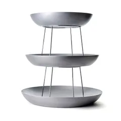 Этажерка «Арго» 3 яруса 30х35х40см алюмин. ,H=44см серебрист.