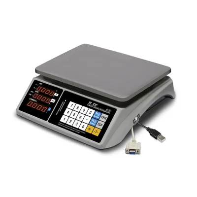 Весы электронные «Тач-М» M-ER 328AC-32.5 RS232, 32 кг металл,пластик ,H=12,L=34,B=34,5см 3вт серый