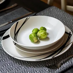 Набор посуды «Метрополис Графика» тарелки d=27х20х19,5см[18шт] фарфор белый,черный, изображение 2