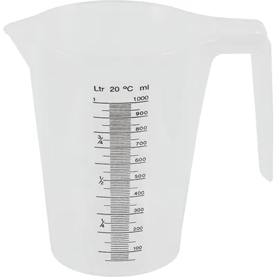 Стакан мерный с ручкой полипроп. 1л D=12,H=16,5см прозр.