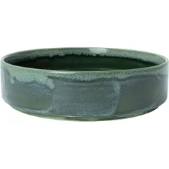 Plate “Aurora Vesuvius Burnt” with rim  porcelain  D=202.5, H=54mm  beige, green.