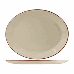 Dish “Claret” oval  porcelain ,H=25,L=390,B=310mm beige, burgundy