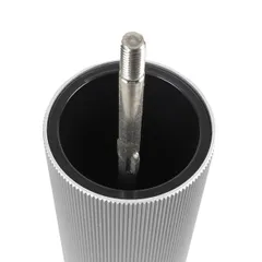 Мельница для соли «Лайн» металлический механизм бук,алюмин. ,H=22см белый,св. дерево, изображение 4