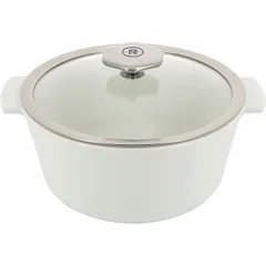 Baking pan with lid “Revolution” thermostat glass,ceramics 2.4l D=22,H=14cm white