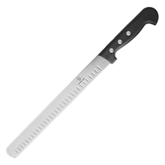 Нож для тонкой нарезки сталь,пластик ,L=405/270,B=28мм черный,металлич.