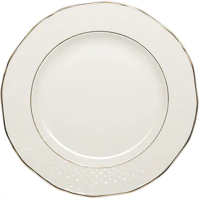 Тарелка «Афродита» мелкая фарфор D=190,H=19мм белый,золотой, Диаметр (мм): 190