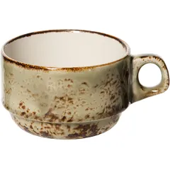 Чашка чайная «Крафт Грин» фарфор 285мл D=90/46,H=65мм зелен.,коричный