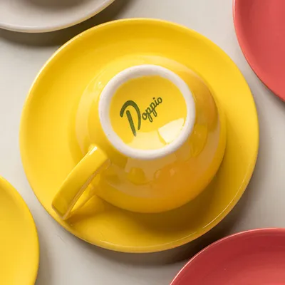 Чашка кофейная «Пур-Амор» фарфор 200мл D=97/50,H=60,L=125мм желт.,белый, изображение 5