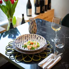 Салатник «Талассиос» керамика 3,5л D=360,H=65мм бежев.,синий, изображение 4