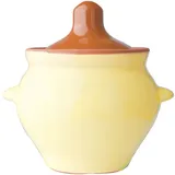 Roast pot “No. 6”  ceramics  0.65 l  D=12, H=12cm  yellow, brown.