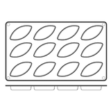 Форма кондитерская «Овал» 7.2*3см силикон ,H=15,L=295,B=175мм кирпичн.