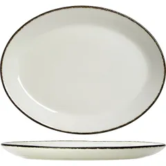 Dish “Chakoul Dapple” oval  porcelain ,H=20,L=280,B=215mm white,black