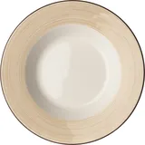 Тарелка для пасты «Чино» фарфор 415мл D=270,H=35мм белый,бежев.