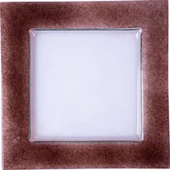 Plate “Border” square  glass , L=25.5, B=25.4 cm  clear, brown.