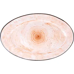 Dish “Pastoral” oval  porcelain ,H=25,L=405,B=255mm orange.