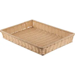 Rectangular wicker bread basket  polyrottan , H=60, L=420, B=315mm  beige.