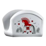 Салфетница «Мезень» Принц Кони фарфор ,H=75,L=113,B=40мм белый,красный