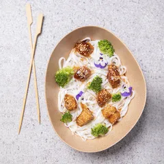 Тарелка «Гэлэкси» ассиметричная фарфор D=220,H=25мм бежев., изображение 2