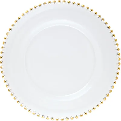 Тарелка «Гелиос» пирожковая стекло D=15,5см прозр.,золотой
