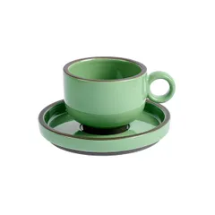 Чашка чайная «Блисс» фарфор 225мл D=85,H=65,L=115мм мятный, изображение 2