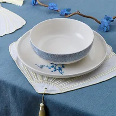 Салатник «Ориенталь» фарфор 0,9л D=185,H=57мм белый,синий, изображение 3