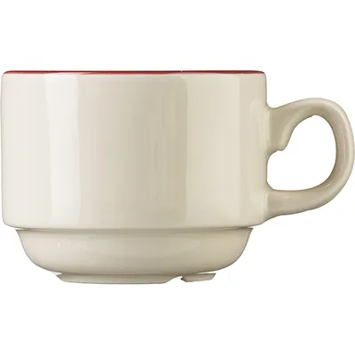 Чашка кофейная «Кларет» фарфор 100мл D=65,H=50,L=85мм бежев.,бордо, изображение 2