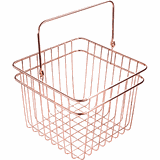 Корзина для хлеба с ручкой сталь нерж. ,H=21,L=24,B=24см медный