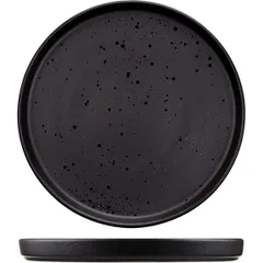 Тарелка «Оникс» с бортом керамика D=26см черный