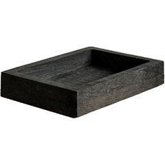 Ящик для подачи «Снег» прямоугольный с бортом, темный дуб ,H=5,L=27,B=20см