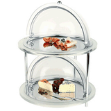 Станция буфетная 2 яруса без крышки (с охладительным элементом 4 шт) сталь нерж.,акрил D=38см