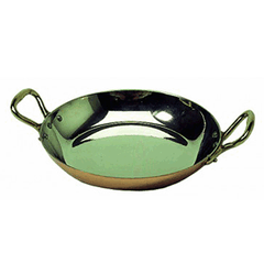 Frying pan 2 handles  tin, copper  D=16, H=3cm