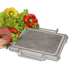 Камень д/подачи горячих блюд вулканический лав.камень,сталь D=21,2см