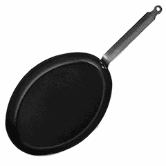 Frying pan oval aluminium,anti-stick coating ,H=5,L=40,B=28cm black