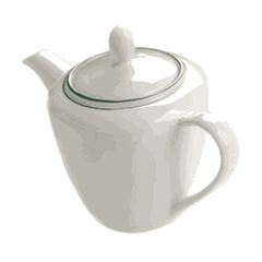 Kettle “Laguna”  porcelain  0.6 l  white, green.