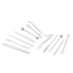 Set of marzipan knives[12pcs] plastic ,H=20,L=190,B=65mm white