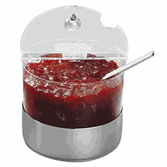 Jam container with cooling element  plastic, stainless steel  1 l  D=14, H=11.5 cm  transparent, metal.