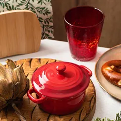 Олд фэшн (стакан) «Колорс» стекло 340мл D=9,H=10см красный, изображение 4