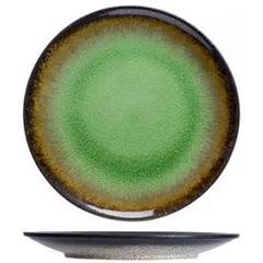 Plate “Fervido” small  ceramics  D=265, H=25mm  green.